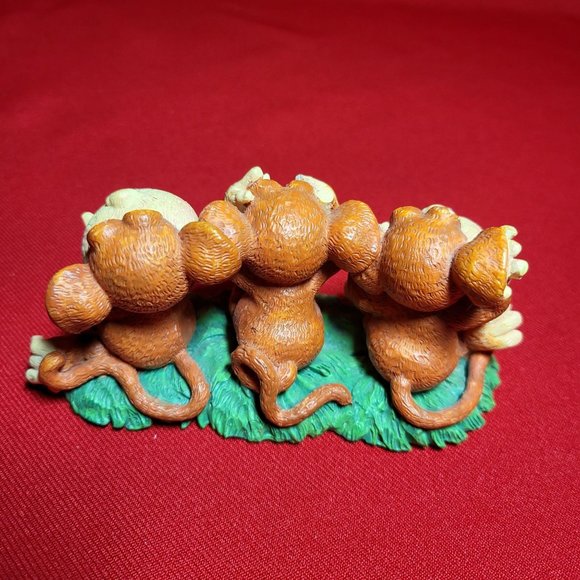 Russ Monkey Business Hear See Speak No Evil Figurine Ceramic Decor - Picture 2 of 12